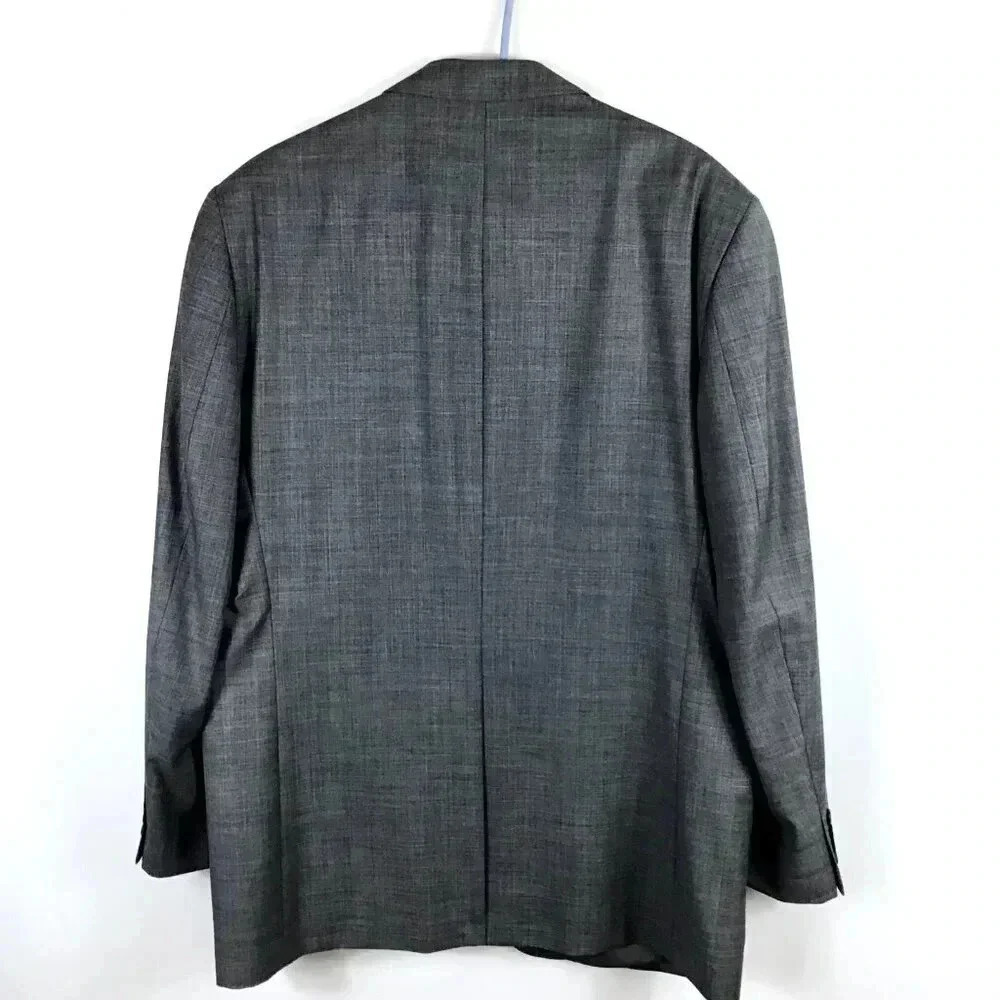 Men's Chaps Sport Coat Jacket Blazer 44L Long 100% Wool Heathered Gray Vented - Picture 3 of 10